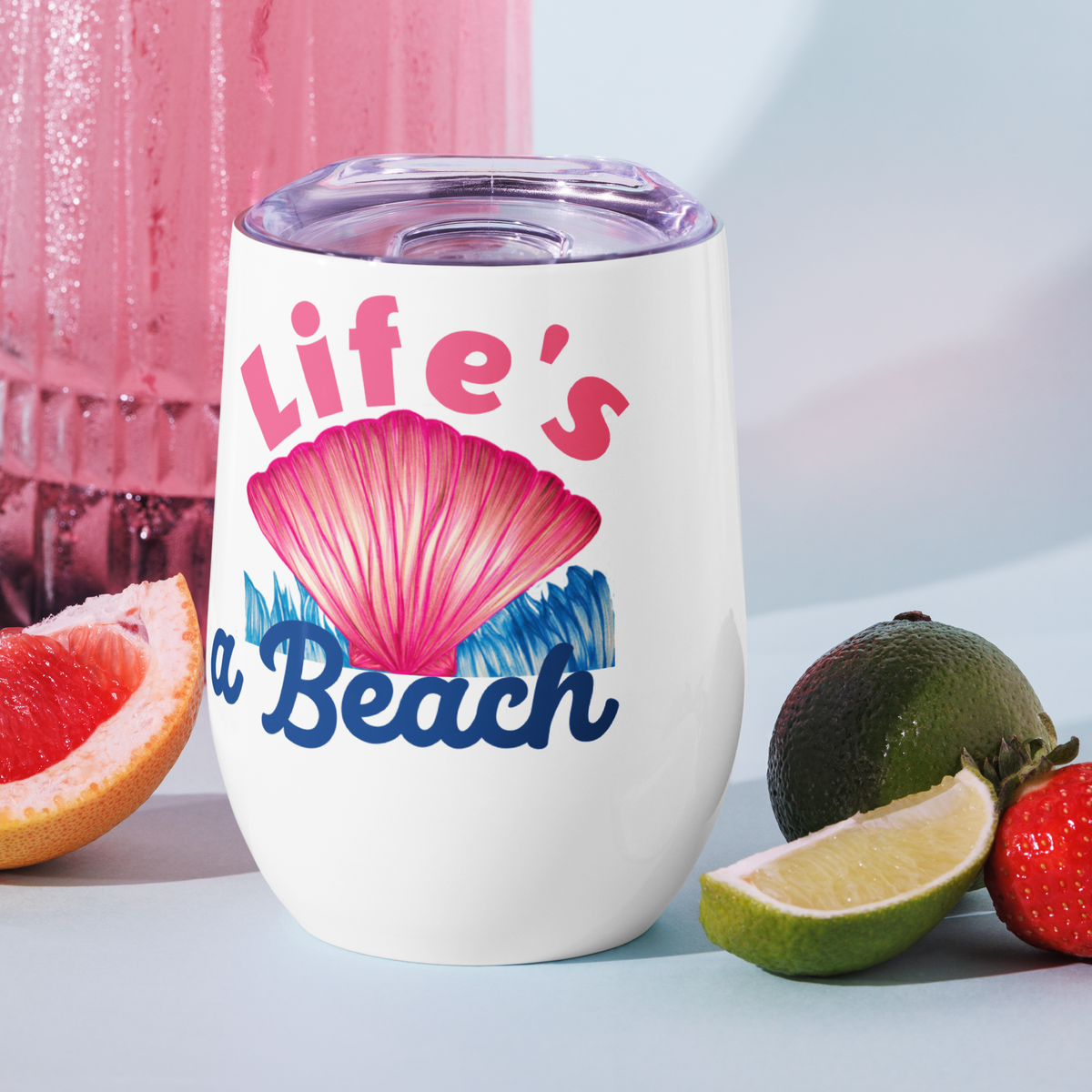 Seashell Art Wine Tumbler